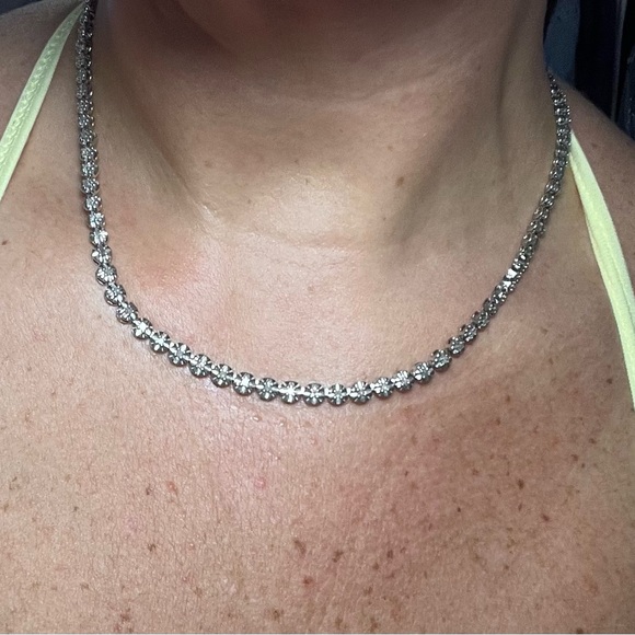 Sterling Silver & 1 TCW Diamond Tennis Necklace - Picture 5 of 7